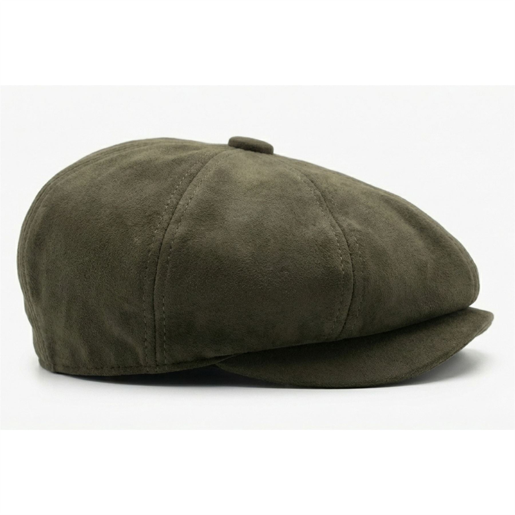 Men's Suede Vintage 8-Panel Classic Gatsby Baker Boy Hat