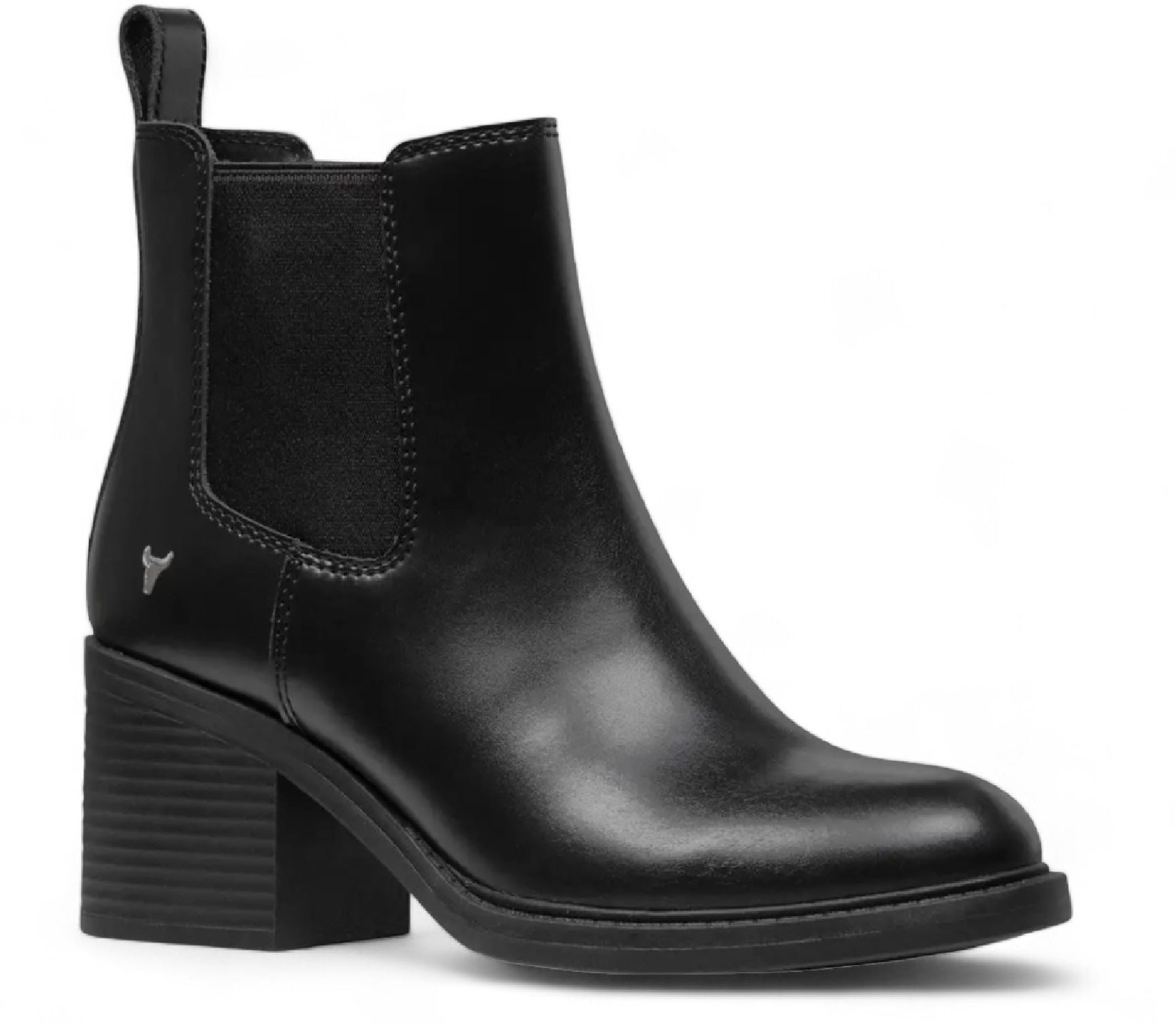 Varsity - Women's Block Heel Leather Chelsea Boots