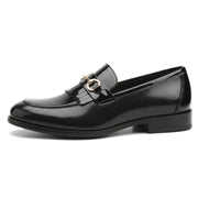 Men’s Black Patent PU Slip On Loafers