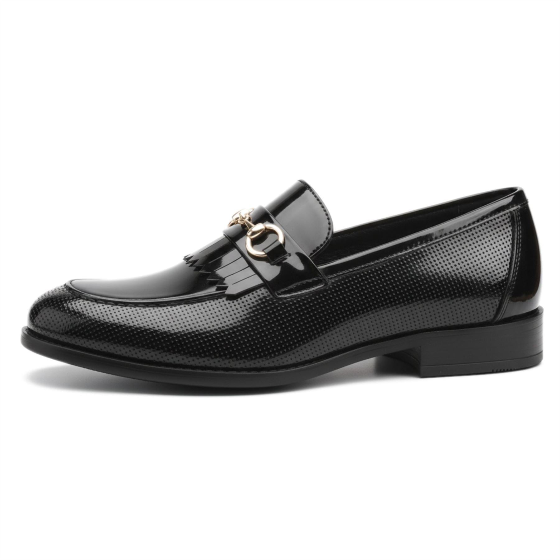 Men’s Black Patent PU Slip On Loafers