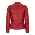 Women's Leather Motorcycle Biker Jacket - Knighthood Store