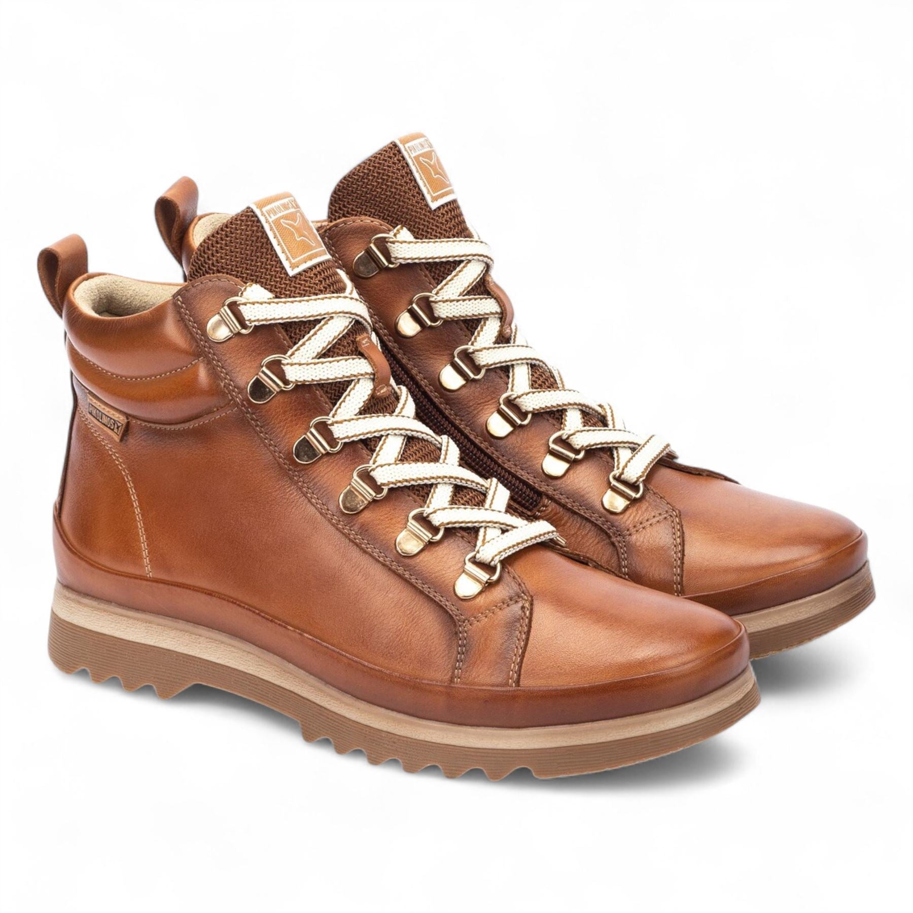 Vigo - Women’s Brandy Brown Leather Ankle Trainers Boots