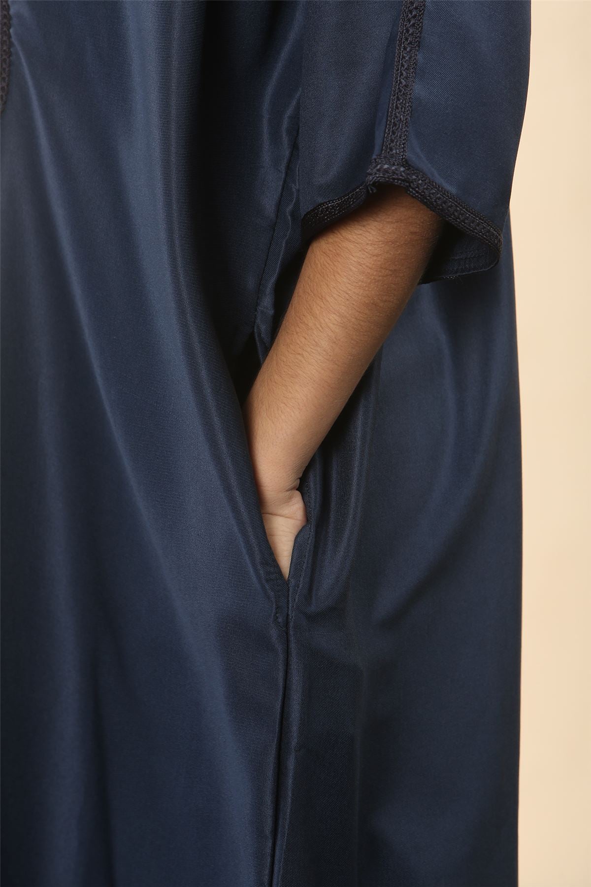 Boys Moroccan Thobe Gandoura Short Sleeve Jubba Islamic Clothing Kaftan Eid Robe Arab Embroidery