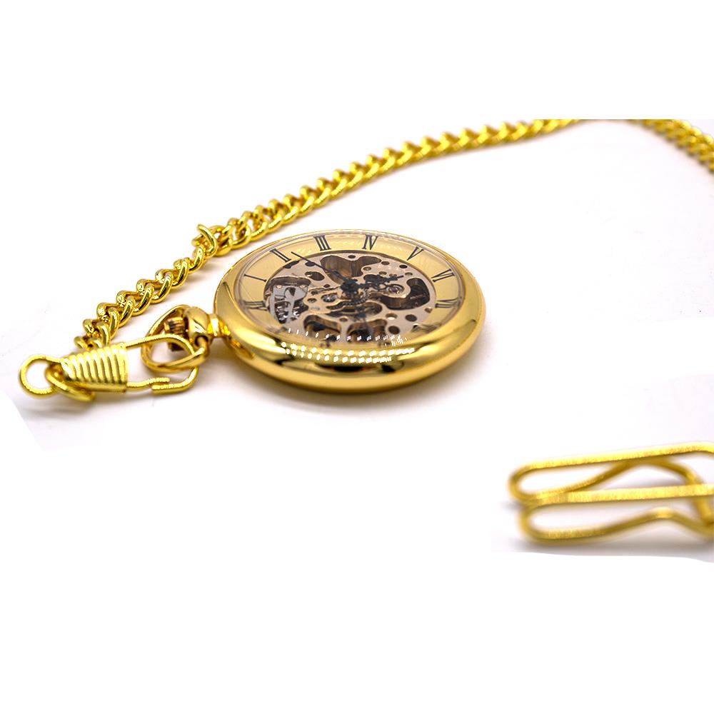 Mechanical Skeleton Open Face Pocket Watch