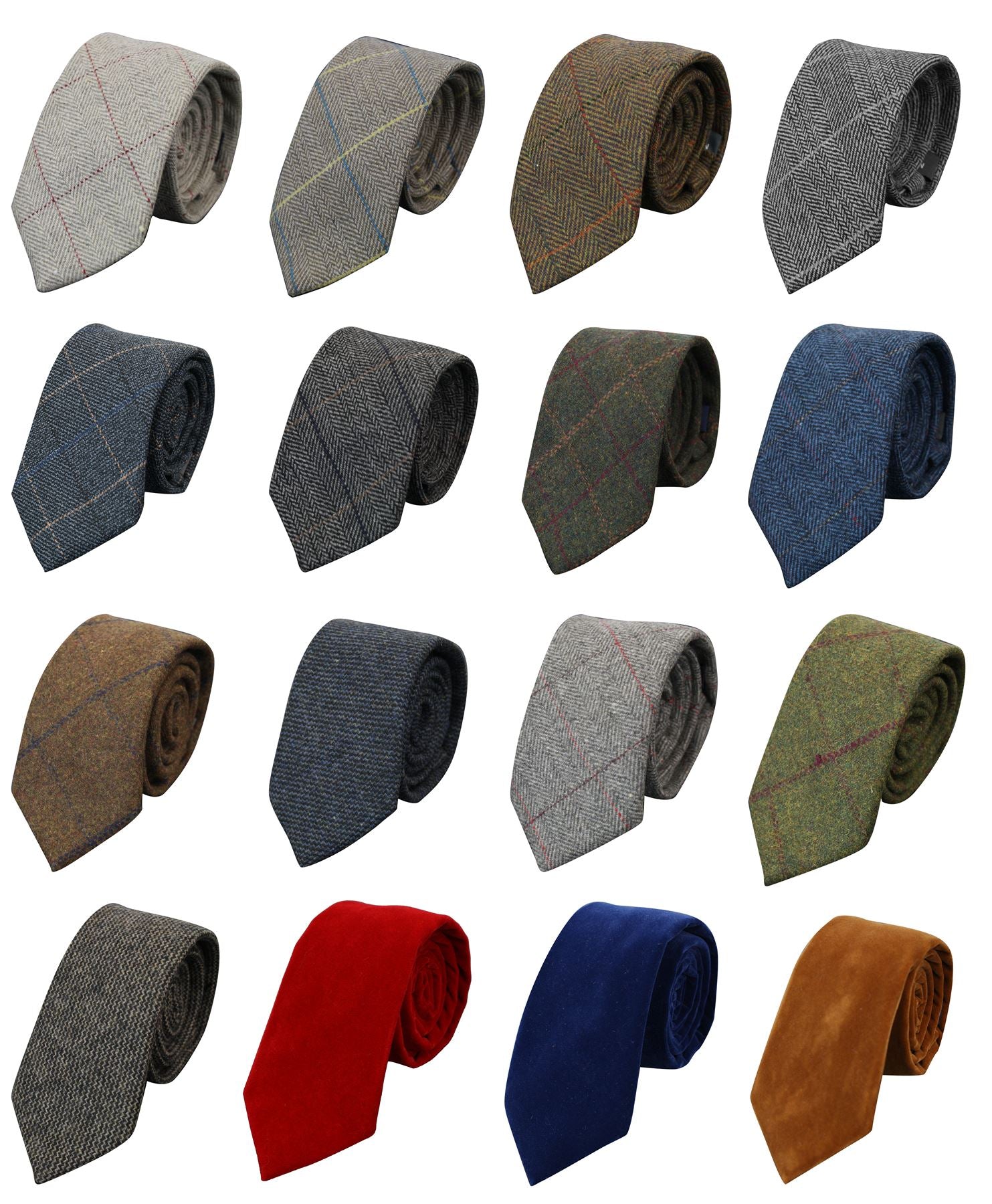 Men's Tweed Herringbone Textured Velvet Classic Bows