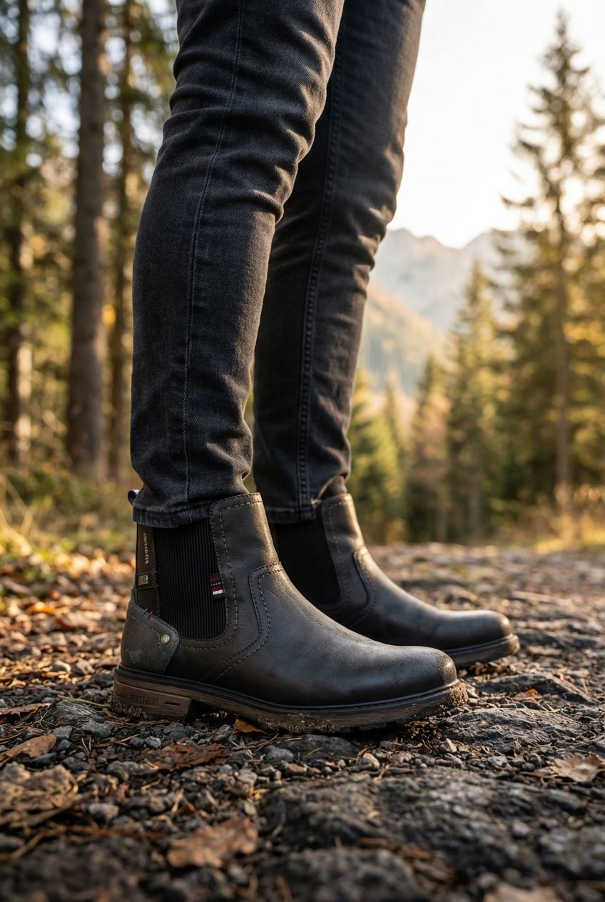 Men's Dark Grey Water-Resistant Chelsea Ankle Boots