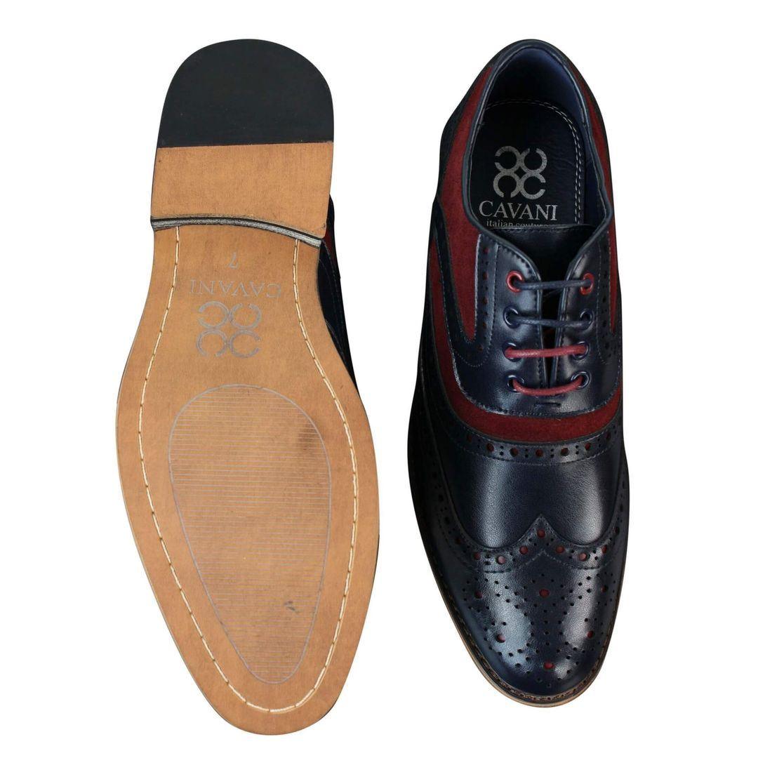 Mens Real Leather & Suede Laced Gatsby Brouges Smart Casual Designer Retro Shoes - Knighthood Store