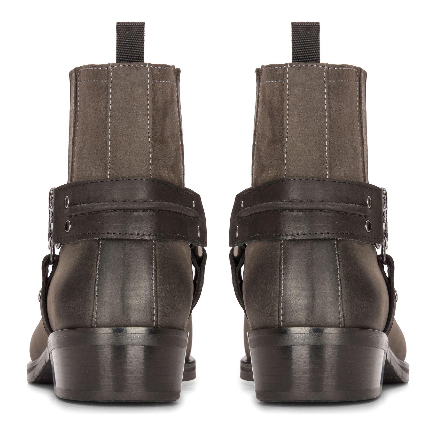 Mens Western Cowboy Boot Vintage Square Toe Country Hunting Hiking Real Leather Riding Bikers - Knighthood Store