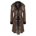 Ladies Women Gold Brown 3/4 Length Warm Luxury Toscana Sheepskin Coat - Knighthood Store