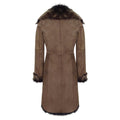 Ladies Women Gold Brown 3/4 Length Warm Luxury Toscana Sheepskin Coat - Knighthood Store