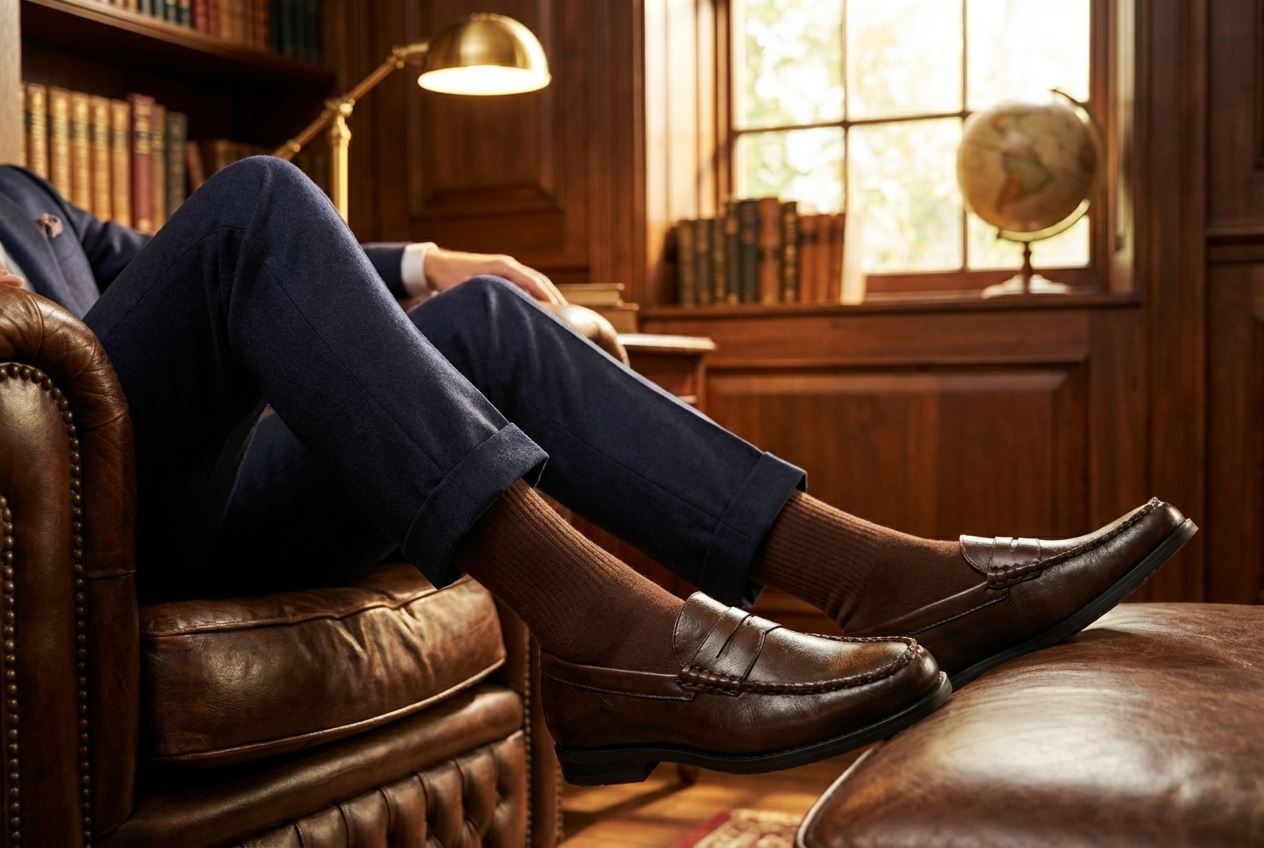 Men's Classic Penny Loafers PU Leather Slip-On Dress Shoes