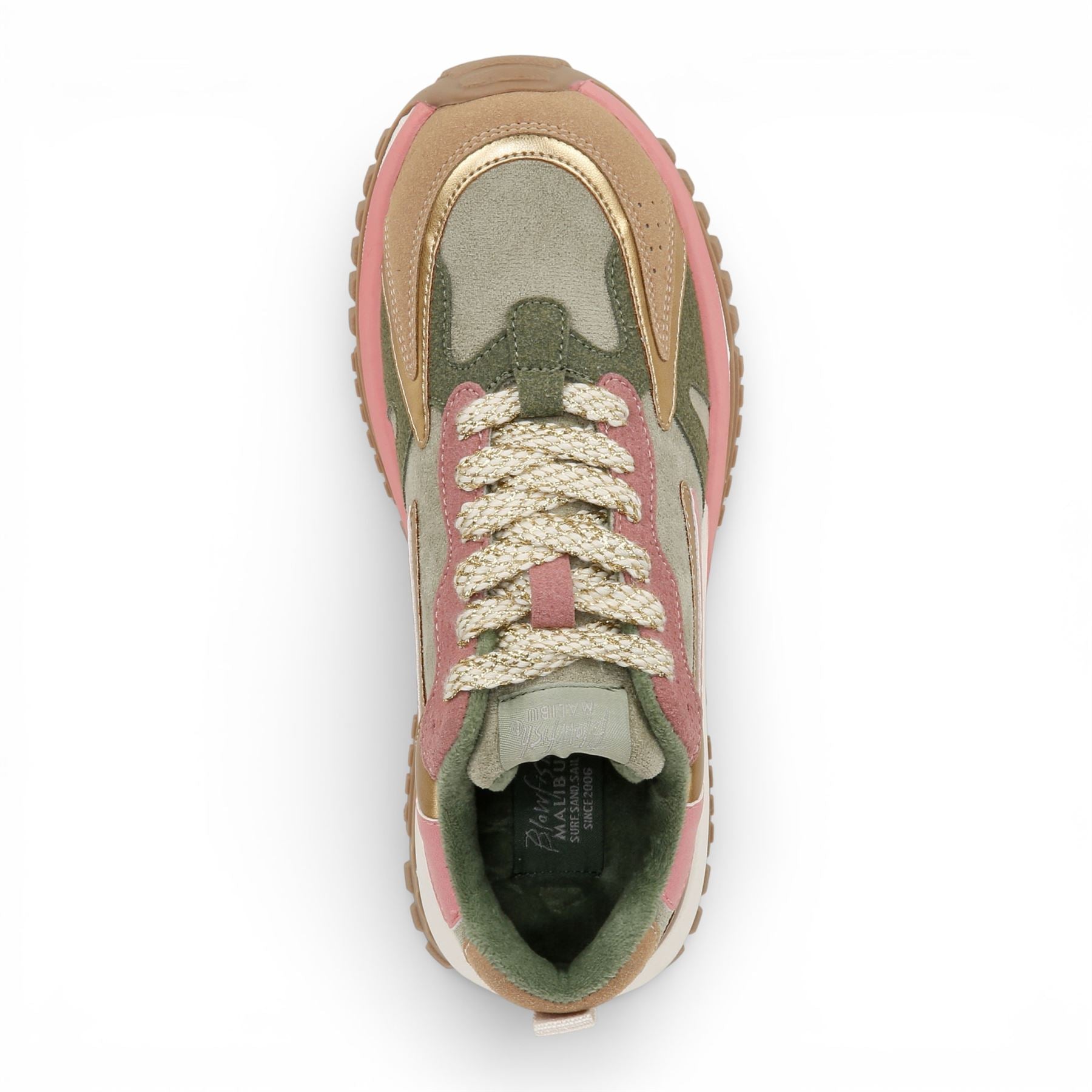 Leo - Women's Green Pink Retro Sneaker