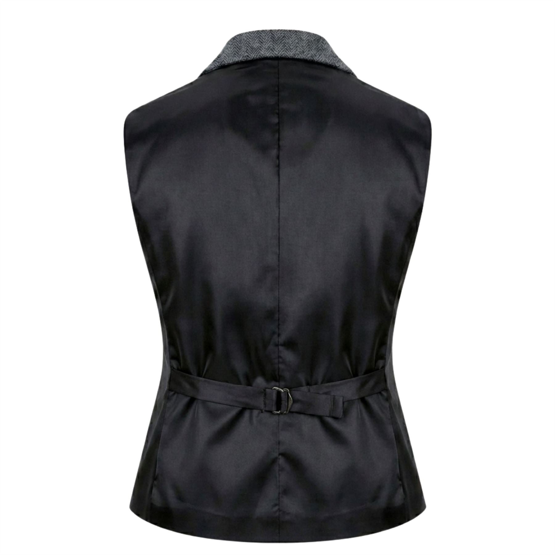 IMW-03 - Women's Grey Tweed Herringbone Blazer Waistcoat