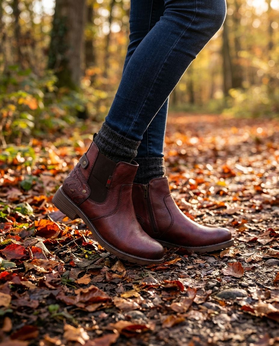 Women's Burgundy Chelsea Ankle Boots