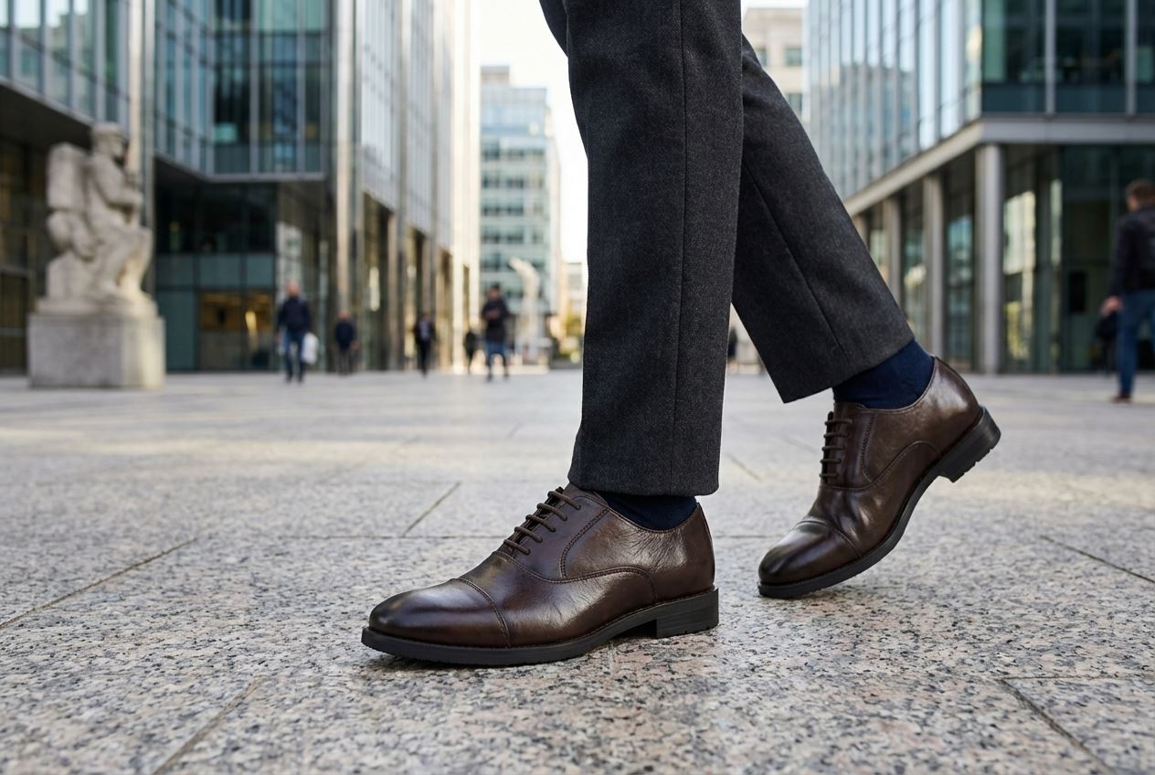 Men’s Classic Cap-Toe Oxford Lace-Up Formal Shoes