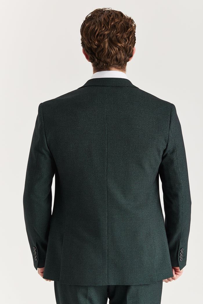 Regent - Men's Green Checked Tailored Fit Blazer