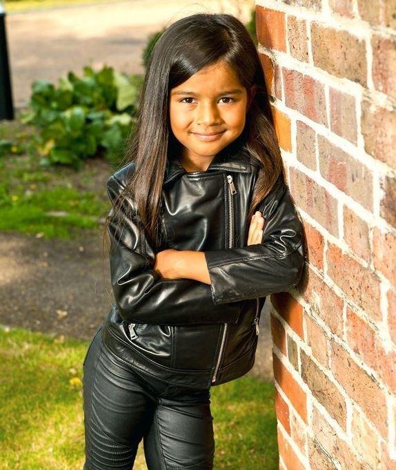 Girls Kids Real leather Biker Style Jacket Cross Zip Black Pink Age - Knighthood Store