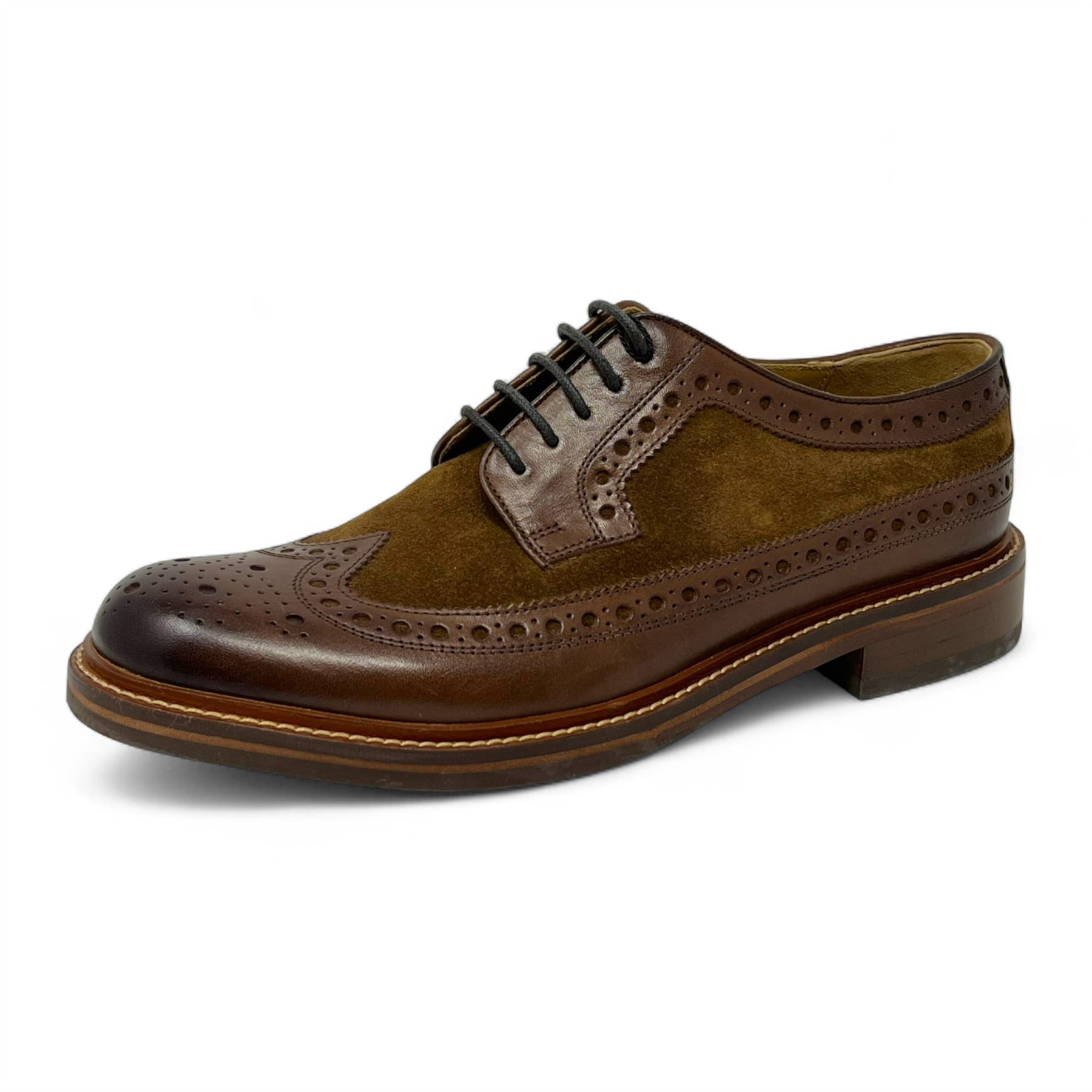 Men's Brown Suede Leather Brogues Oxford Formal Shoes