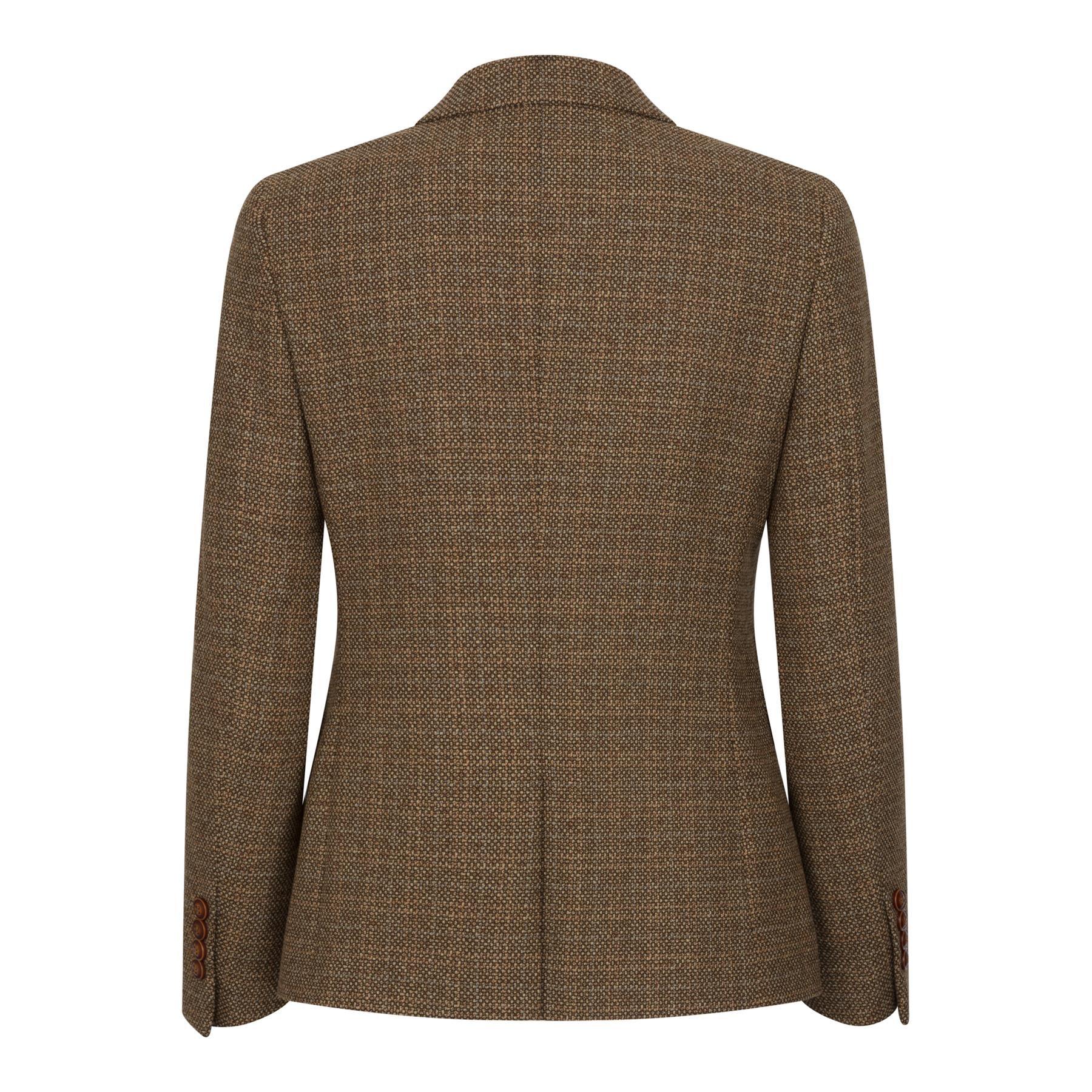 Women's Blazer Brown Tweed Tailored Fit Formal Jacket - Knighthood Store
