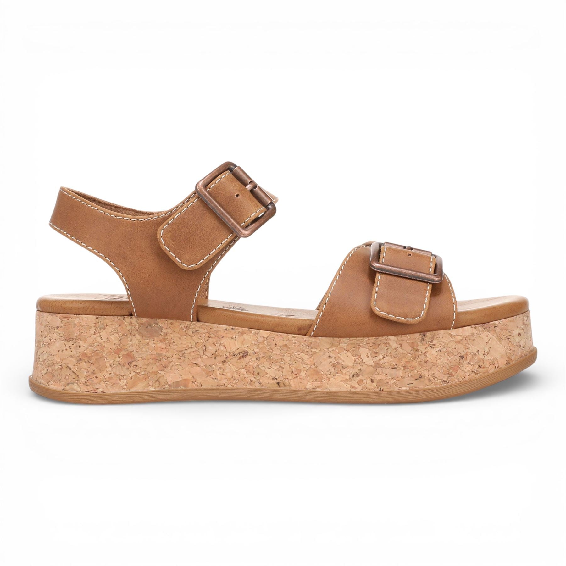 Magical - Women's Tan Faux Leather Platform Sandals