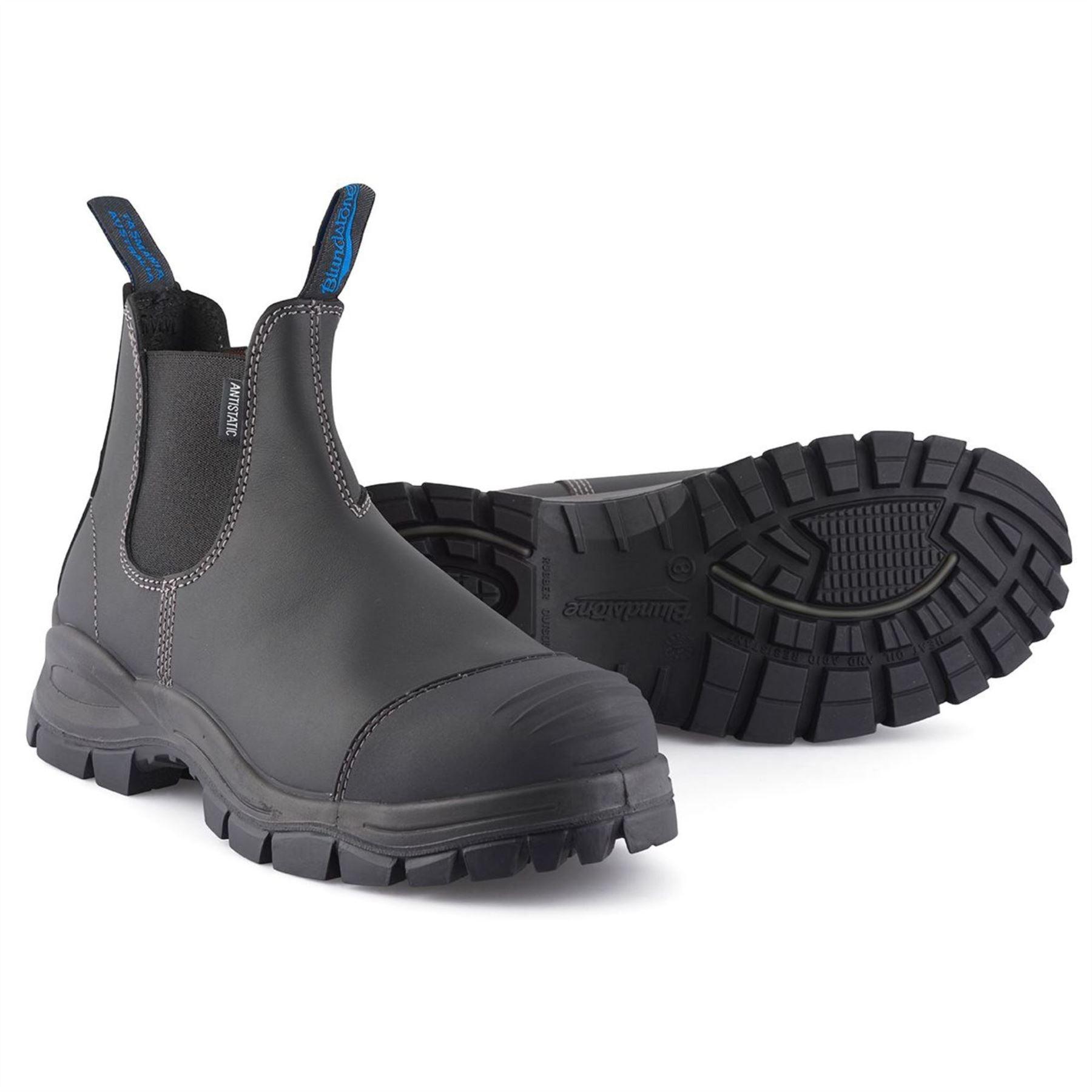 Blundstone 910 Black Leather Steel Toe Chelsea Boots Durable Ankle Safety Boots - Knighthood Store