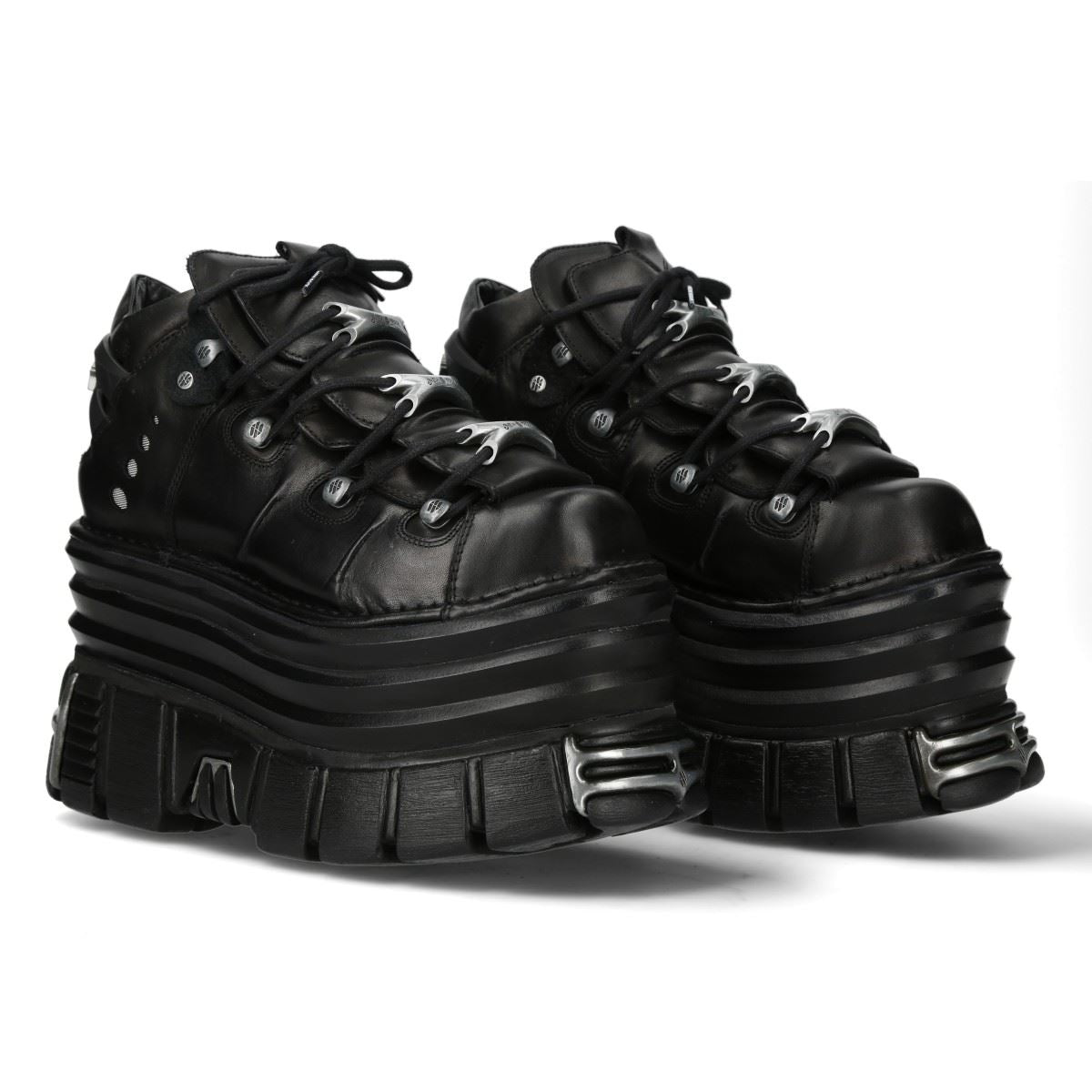 New Rock M-106-C181 Black Gothic Chunky Platform Ankle Boots