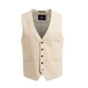 Camden - Men's Beige Check Waistcoat