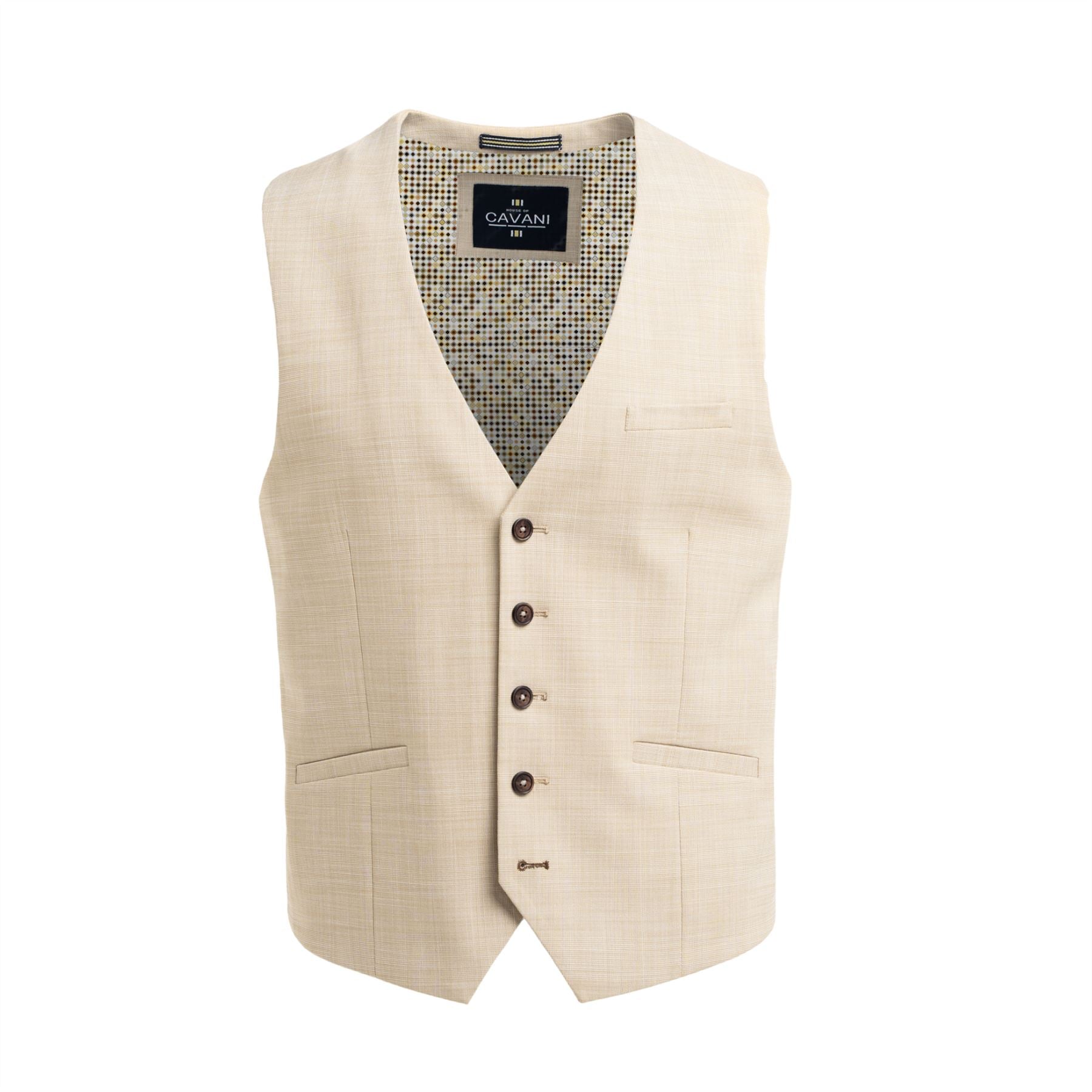 Camden - Men's Beige Check Waistcoat