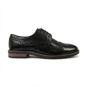 Stokes - Men’s Black Leather Wingtip Brogue Lace-Up Shoes