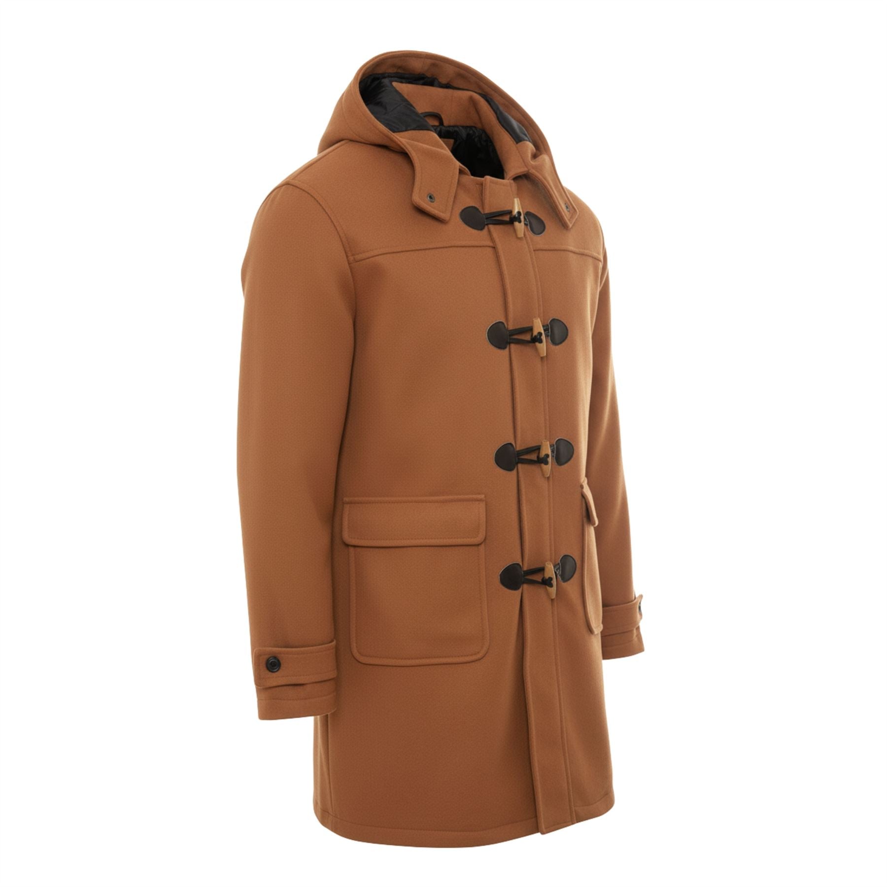 Men's Classic Toggle Fastener Hooded Duffle Coat