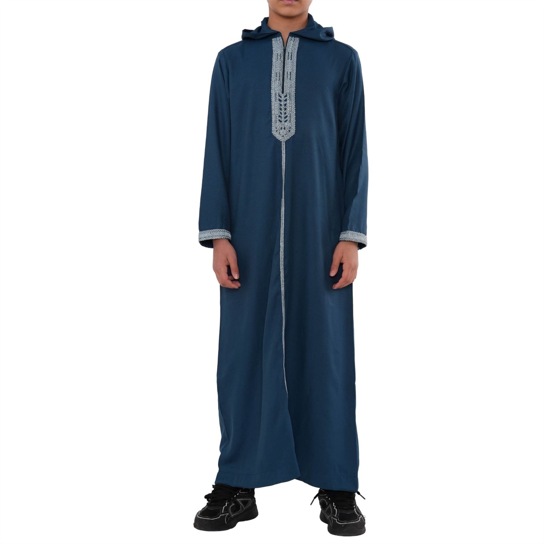 Boy's Moroccan Thobe Hooded Gandoura Embroidery Jubba