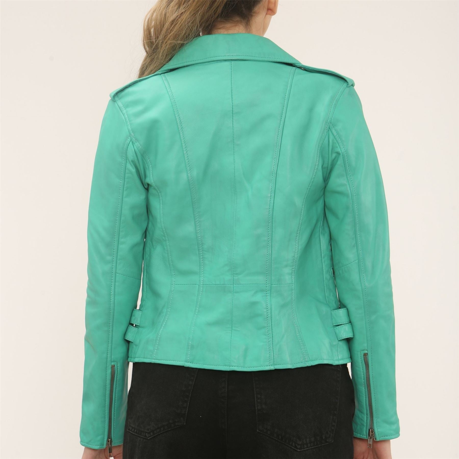 Women's Real Lamb Nappa Leather Vintage Biker Jacket