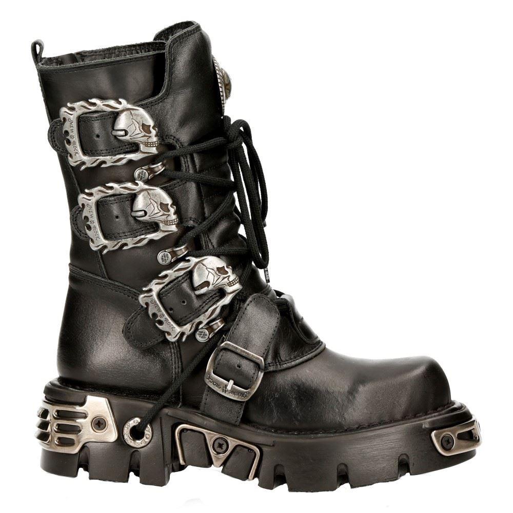 New Rock 391 S1 Reactor Boots Goth Metallic All Sizes Unisex Black Cal ...