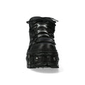 New Rock Boots WALL106-S25 Unisex Metallic Black Leather Platform Gothic Boots - Knighthood Store