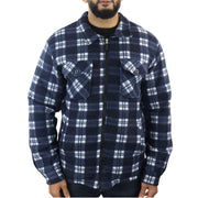 Men's Jumper Thermal Fleece Fur Lined Lumberjack Zipped Check Winter Shirt - Knighthood Store