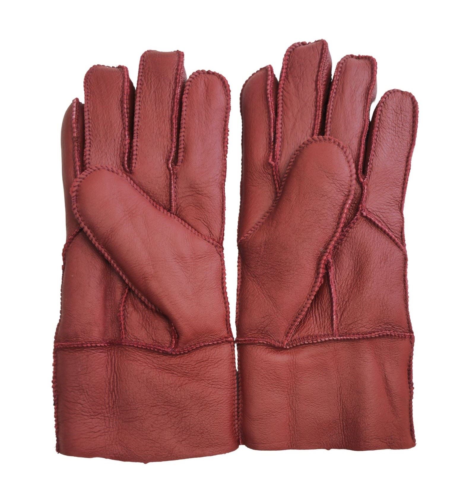 Unisex Napa Leather Wool Shearling Lined Gloves