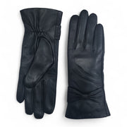 Women's Leather Wool Lined Bow Knot Accent Gloves