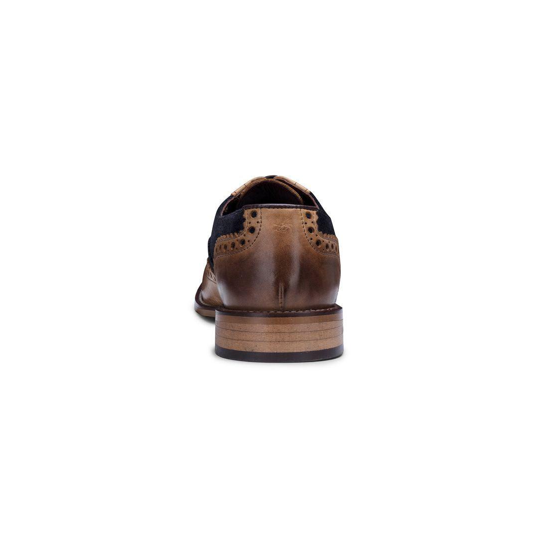 Mens Real Leather Vintage Shoes Brogues 1920s Suede Tweed Laced Shoes Smart Formal - Knighthood Store