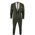 Men's 3 Piece Suit Wool Tweed Green Blue Brown Check 1920s Gatsby Formal Dress Suits - Knighthood Store