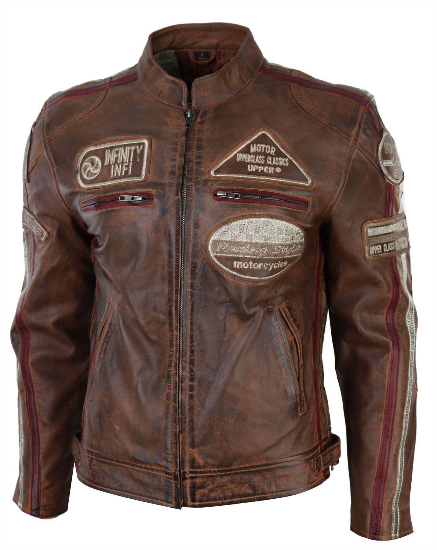 Men's Zipped Biker Leather Jacket | Infinity - Knighthood Store