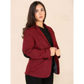 Womens Tweed Herringbone Waistcoat Blazer Jacket Wine Red Classic Vintage 1920s - Knighthood Store