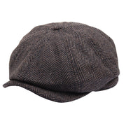 Men's Wool Blend Herringbone Newsboy Flat Cap