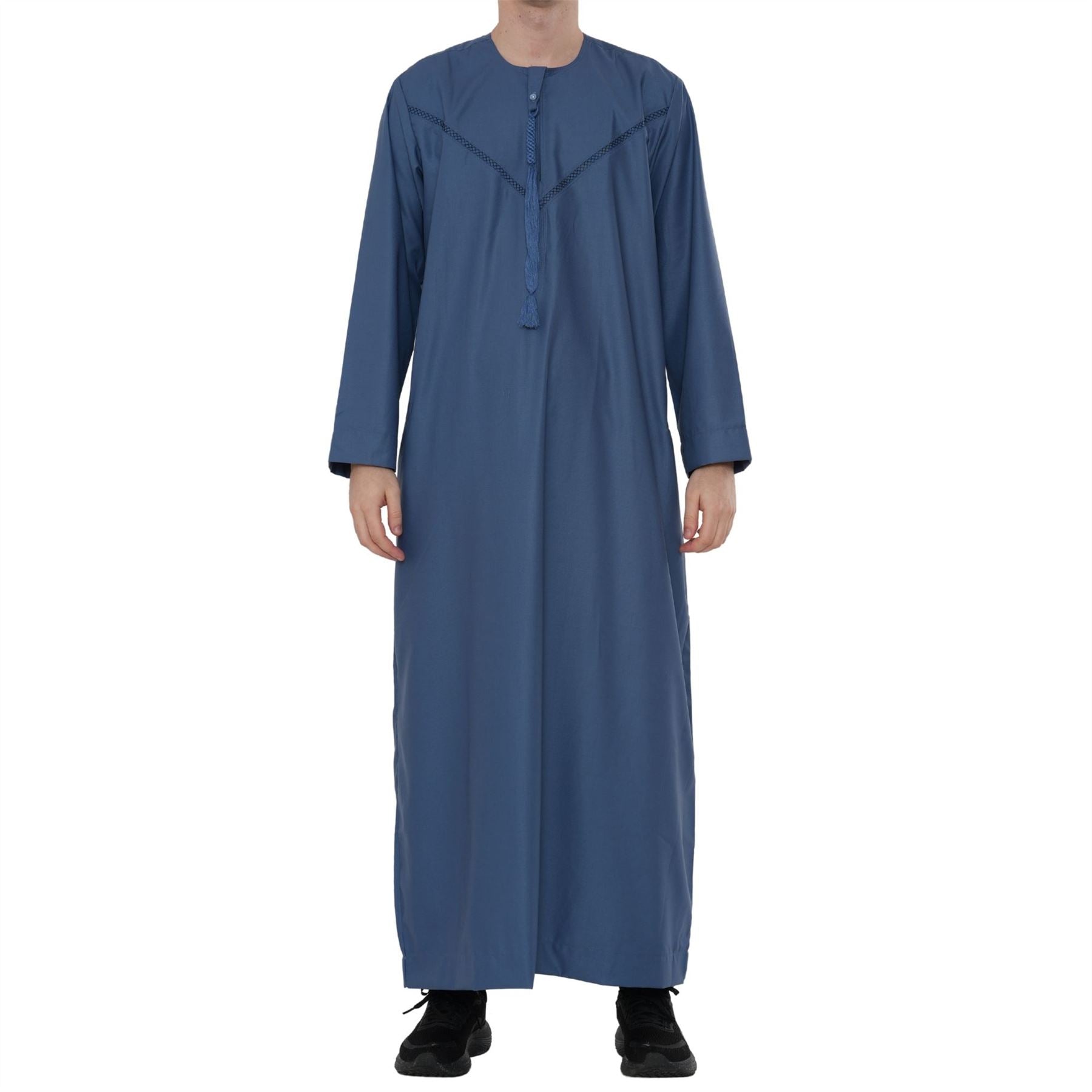 HM10 - Men's  Emirati Omani Zipped Embroidery Thobe