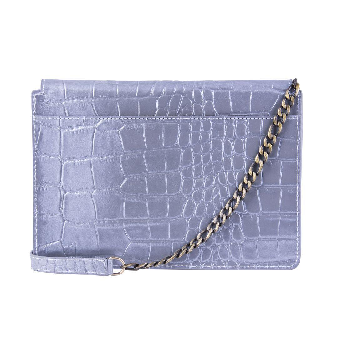 Womens Real Leather Buckle Hide Clutch Shoulder Bag Metal Chain Cross Body - Knighthood Store