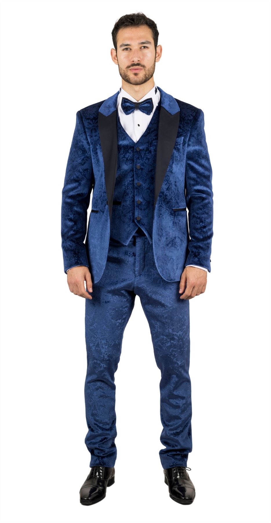 TruClothing AK-27 - Men's Blue 3 Piece Wedding Tuxedo Suit - 36" Jacket 30" Trousers