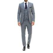 IM33 - Men's 3 Piece Blue Tailored Fit Suit