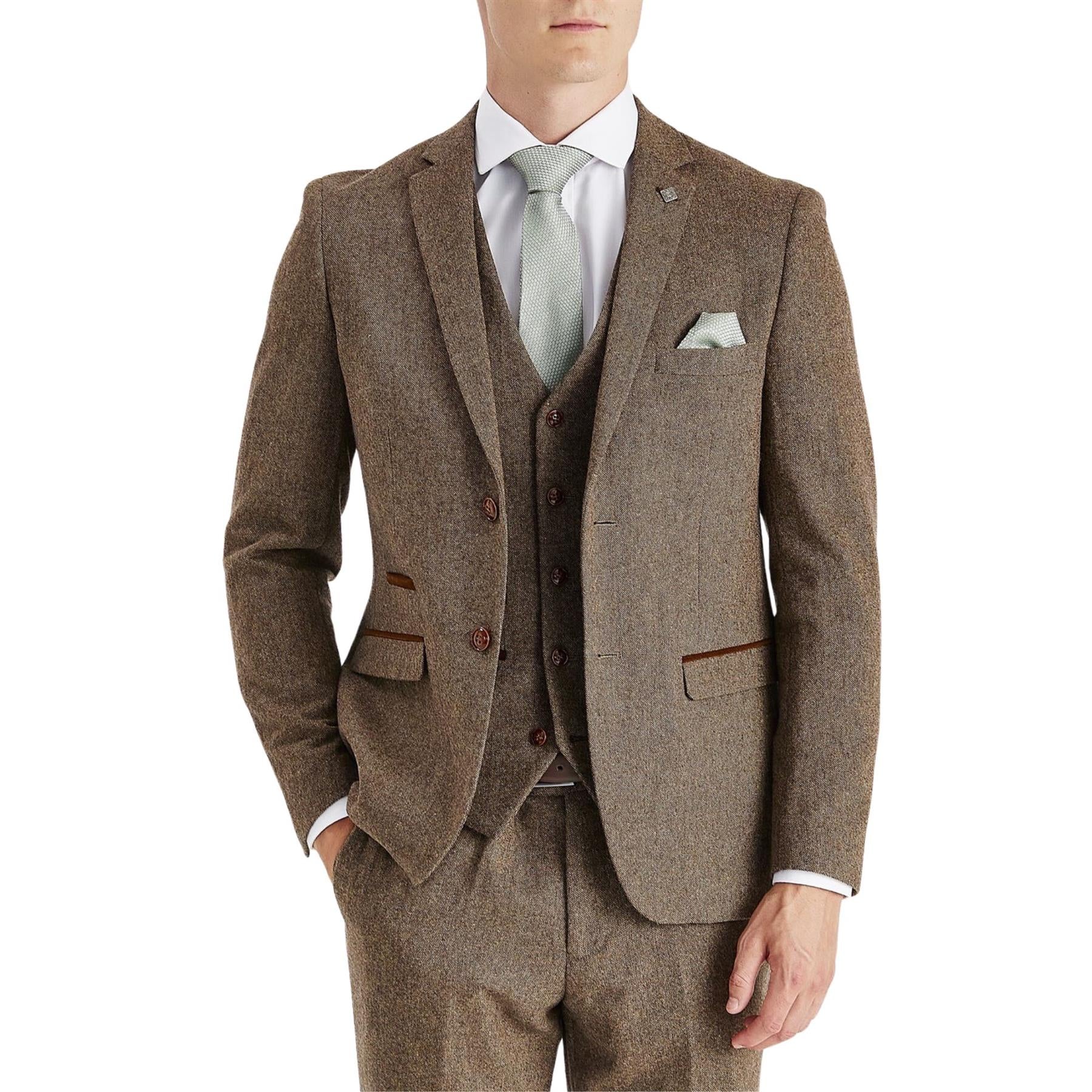 Oscar - Men's Brown Wool Blend Tweed Blazer
