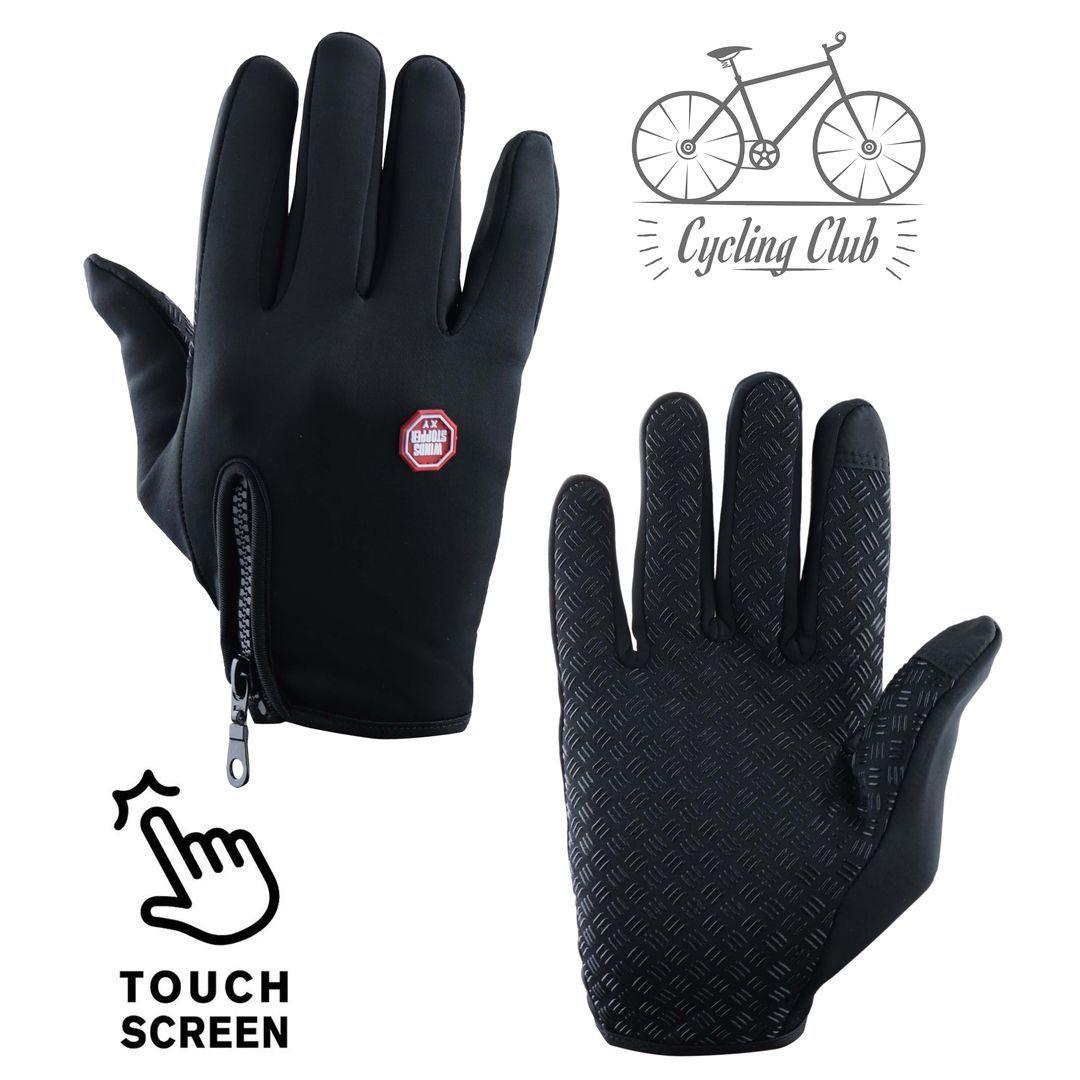 Mens Zip Stretch Cycling Gloves Trouch Screen Ultra Grip Road Mountain Bike - Knighthood Store