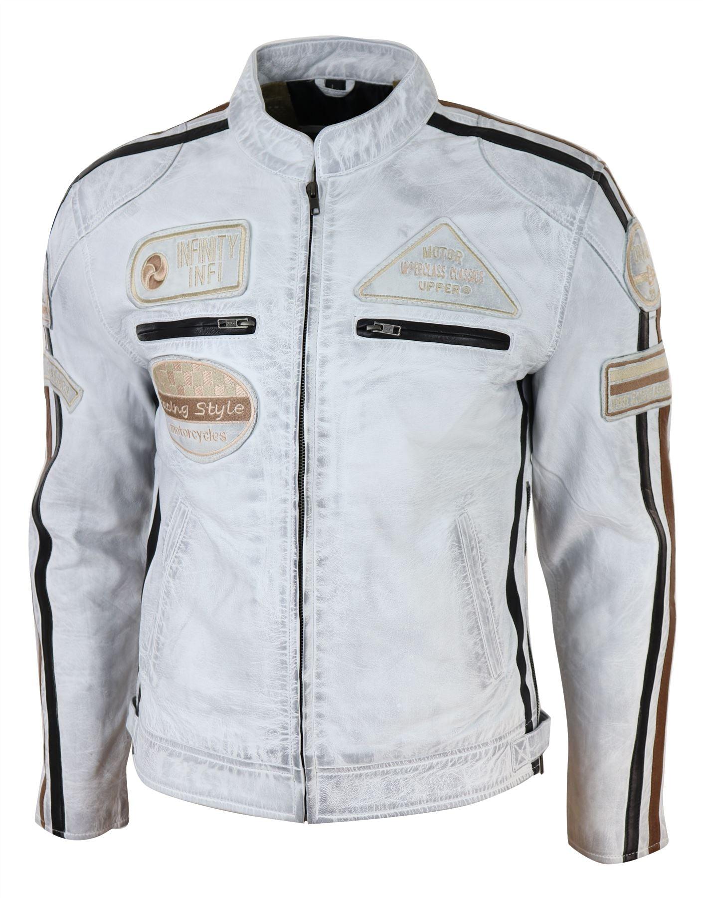 Men's Zipped Biker Leather Jacket | Infinity - Knighthood Store