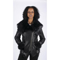 Womens Short Toscana Sheepskin Cross Zip Soft Classic Slim Fit Winter Warm - Knighthood Store